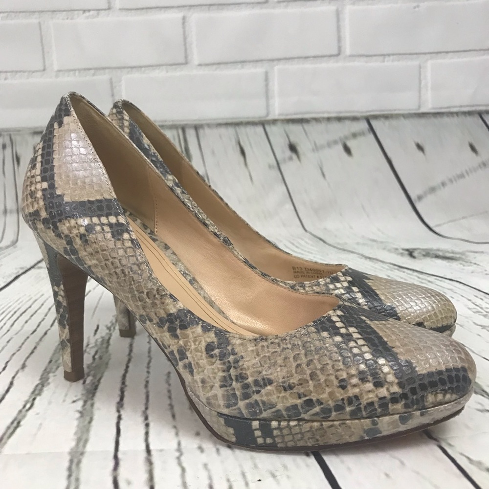 Cole Haan Heels Stiletto Snake croc skin print 7 - Picture 3 of 8
